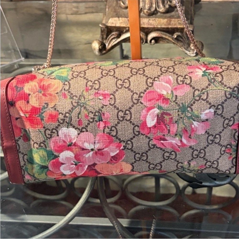 Gucci Pink and Tan Floral GG Canvas Make Up Bag - Picture 6 of 8